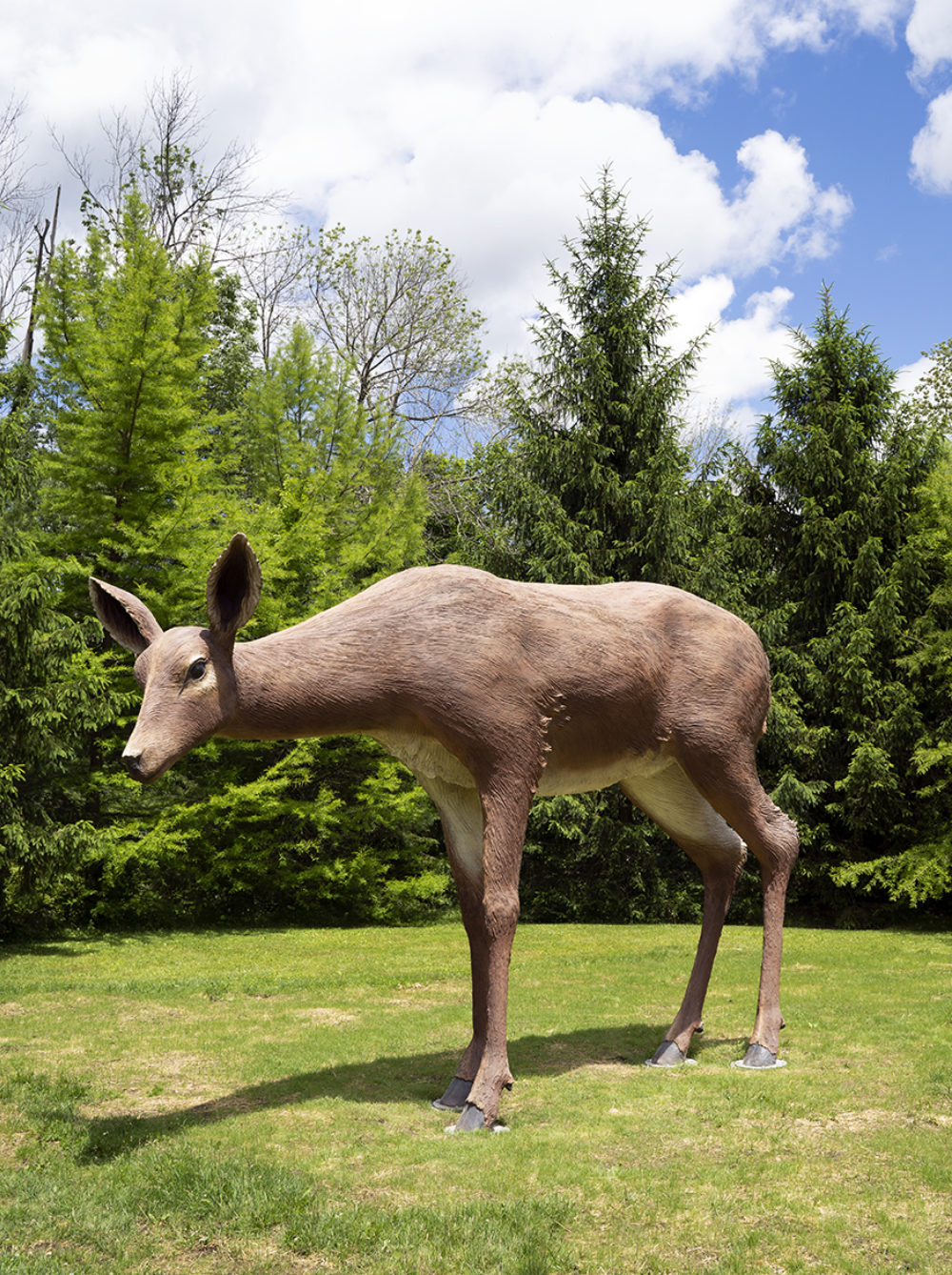 Large sculpture of white-tailed deer