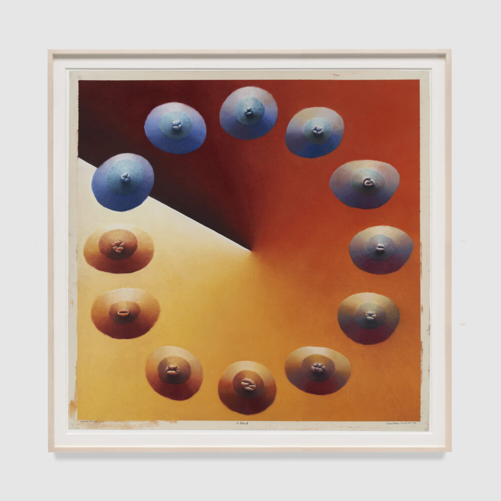 Nipples in a circle like a clock.