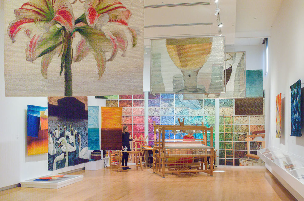 elena Hernmarck: Weaving in Progress (installation view) The Aldrich Contemporary Art Museum