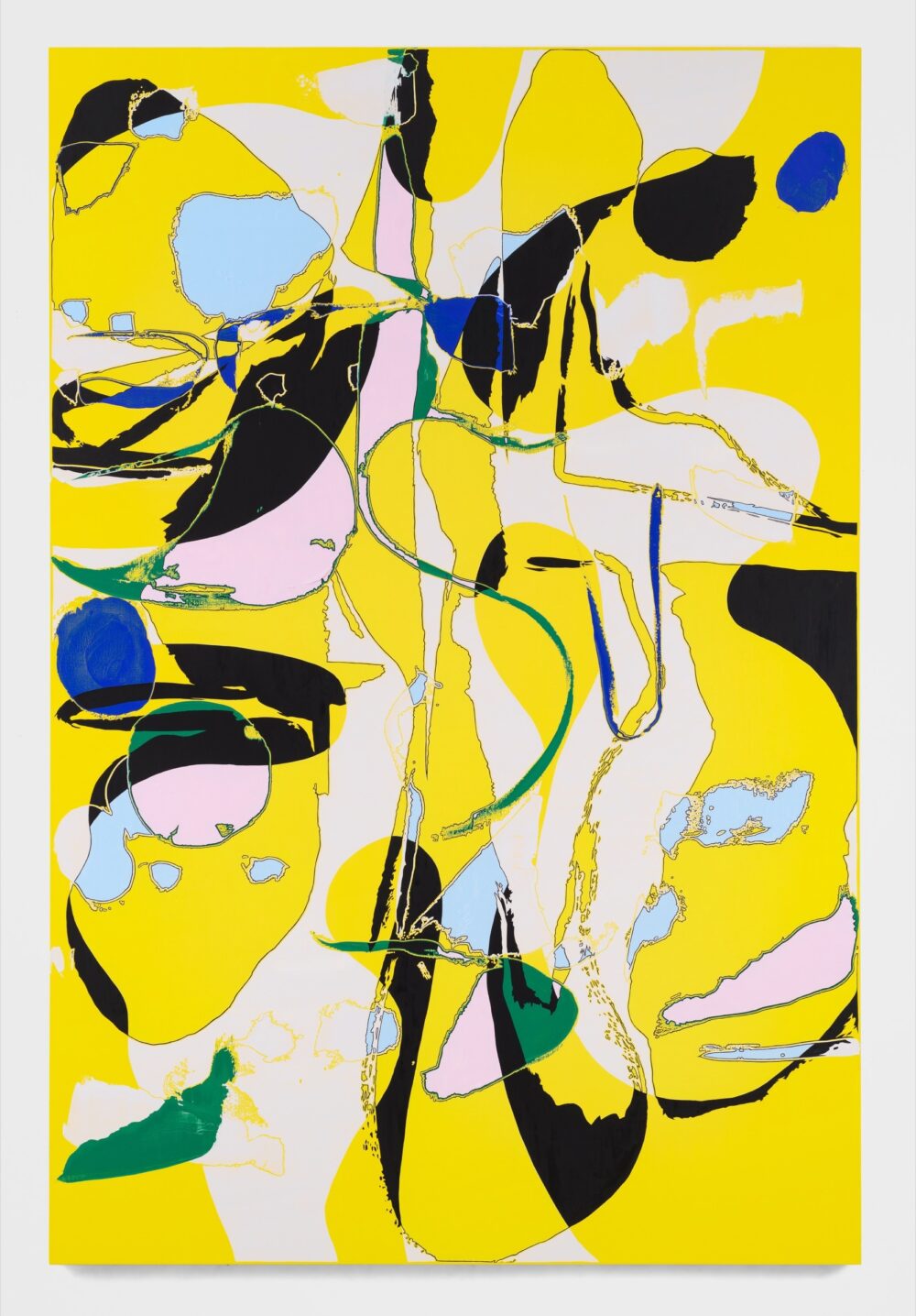 Mostly yellow abstract painting.