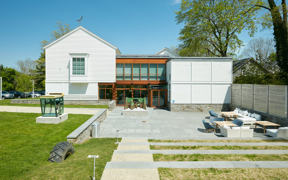 Front of Museum with a disassembled 1976 John Deere 3300