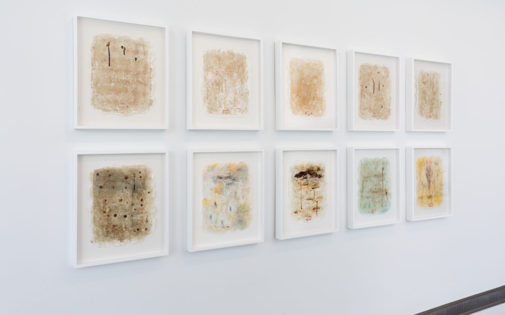 Installation view of Harmony Hammond's Blood Journals