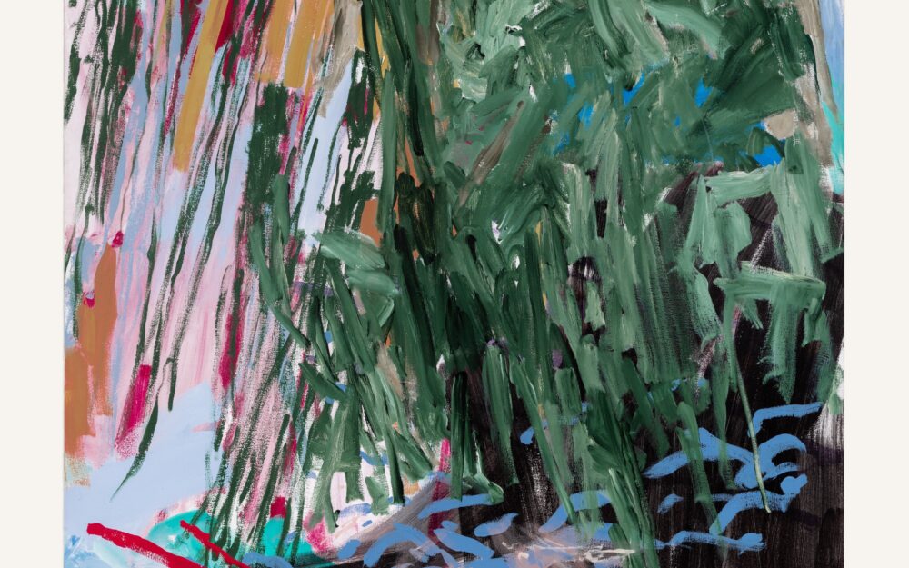 Abstract painting with gestural brushwork