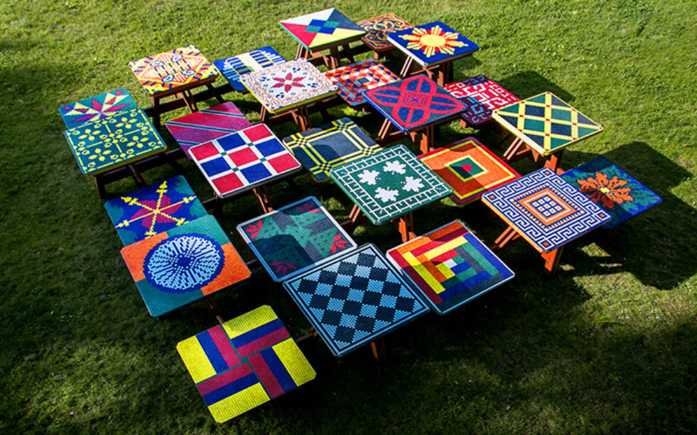 Colorful sculptural work