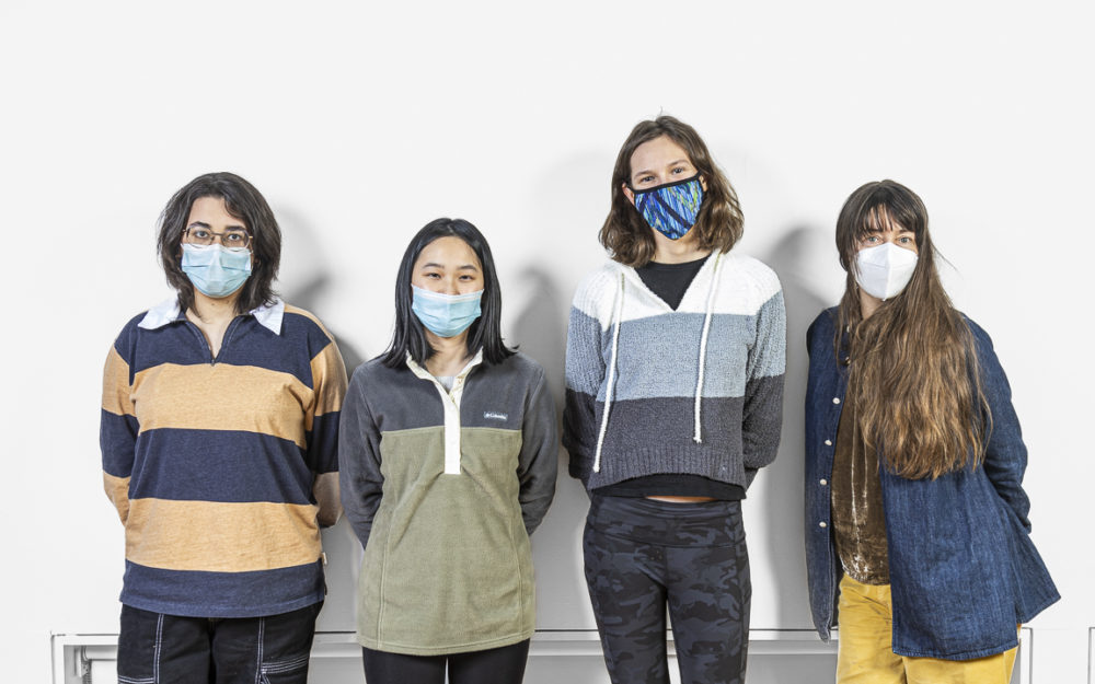 Fall 2021 Aldrich Teen Fellows with teaching artist Tara Foley