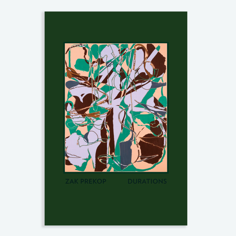 Catalogue cover that includes an abstract painting by artist Zak Prekop.