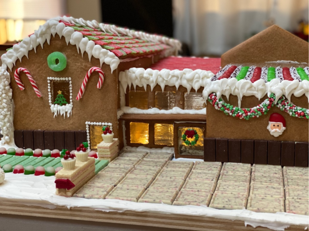 Gingerbread replica of The Aldrich Contemporary Art Museum