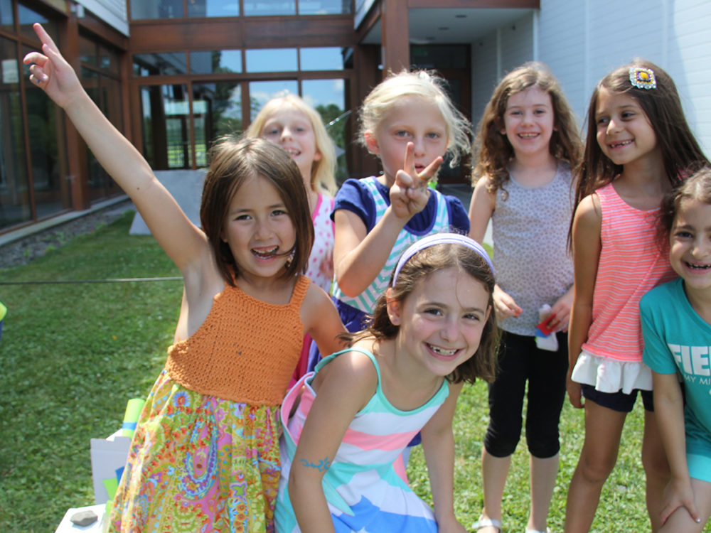 Children pose happily