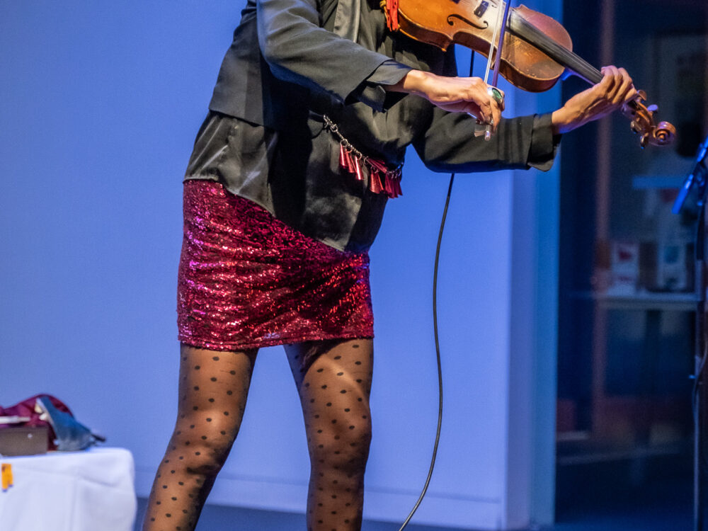 Laura Ortman playing the violin