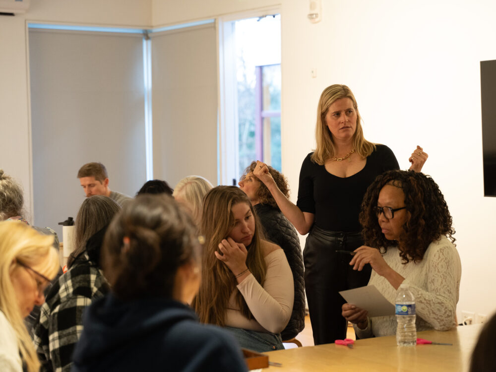 Hilma's Ghost leading a workshop