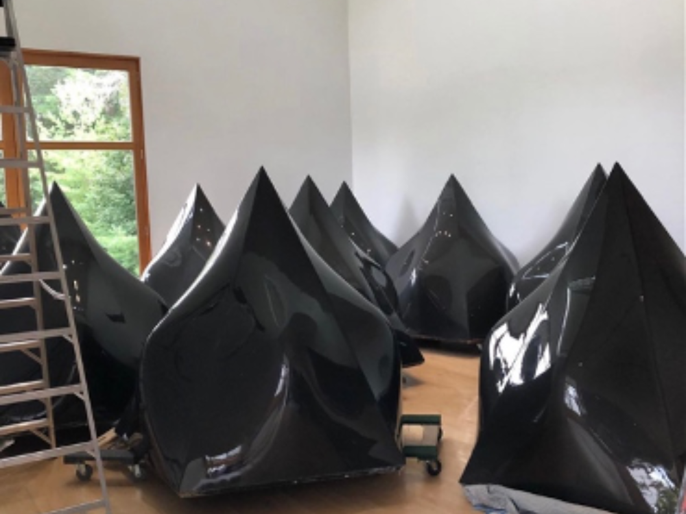 Installation view of Fat 12 Point Carbon Fiber Star