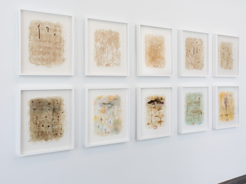 Installation view of Harmony Hammond's Blood Journals