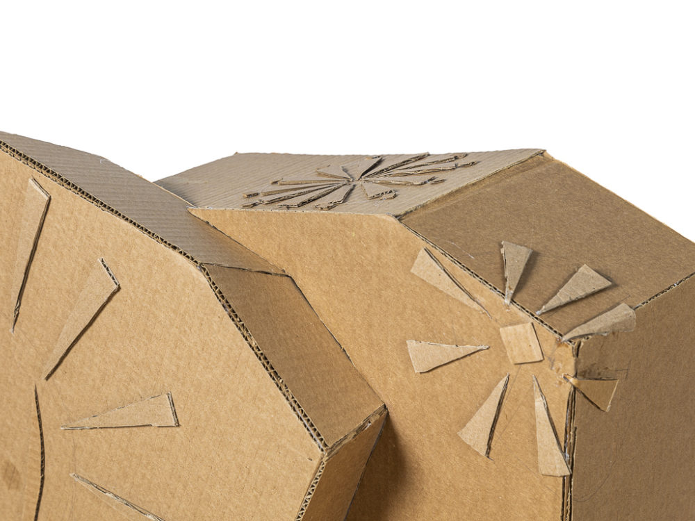 Detail of cardboard elephant